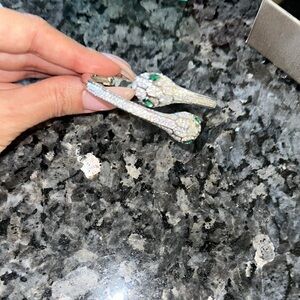 Elegant Silver and Green Women's Accessory